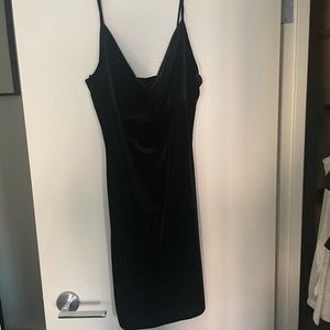 Cowl Neck Velvet Mini Dress